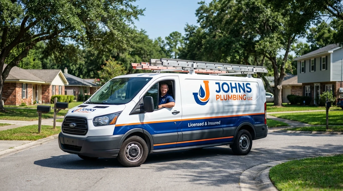 Johns Plumbing LLC service van in Poplar Grove, IL